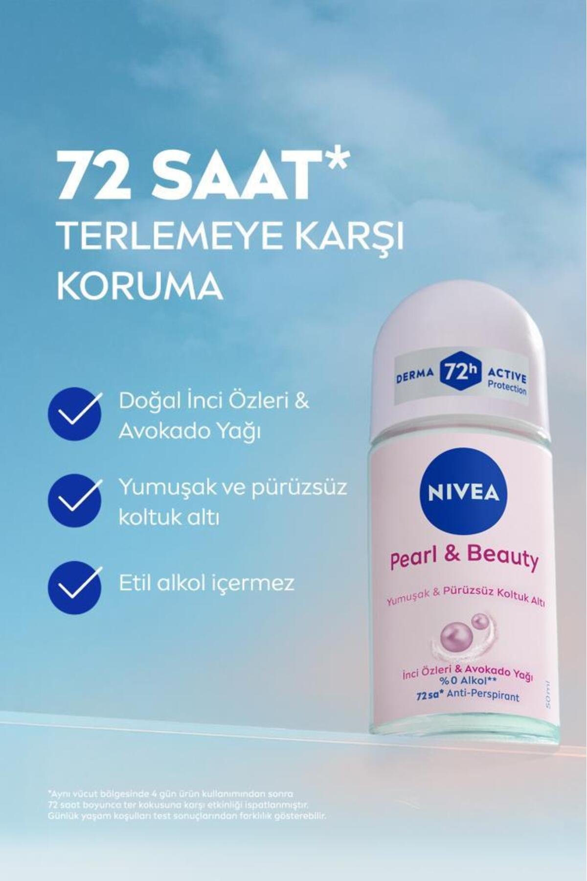 Nıvea Kadın Roll-on Deodorant Pearl & Beauty 50ml, 72saat Anti-perspirant, Yumuşak Ve Pürüzsüz Koltuk Altı