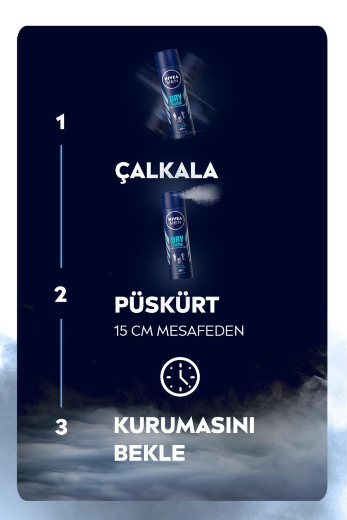 Nıvea Men Erkek Sprey Deodorant Dry Fresh 150ml, 72 Saat Anti-perspirant Koruma, Ekstra Kuruluk