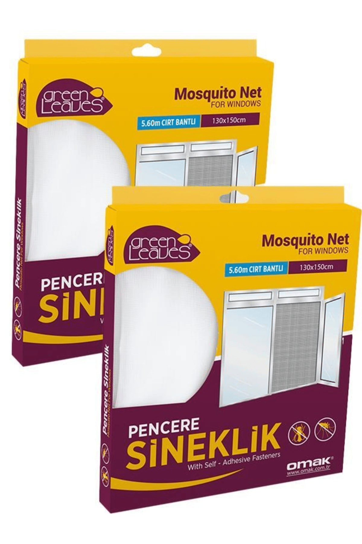 OMAK Pencere Sinekliği Tülü 130x150cm 2adet Sineklik Perde