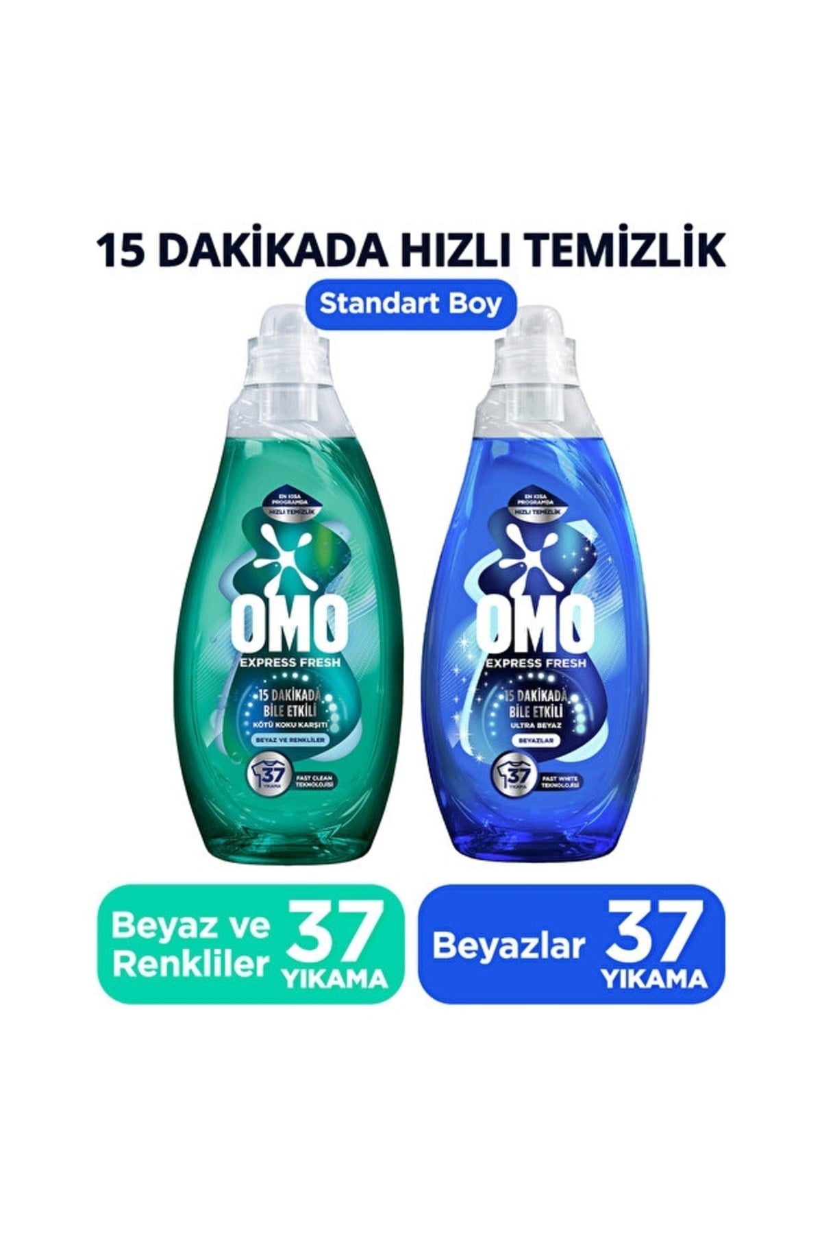 Omo Express Fresh Ultra Beyaz Sıvı Deterjan 1480ml x1 Kötü Koku Karşıtı Beyaz ve Renkliler x1