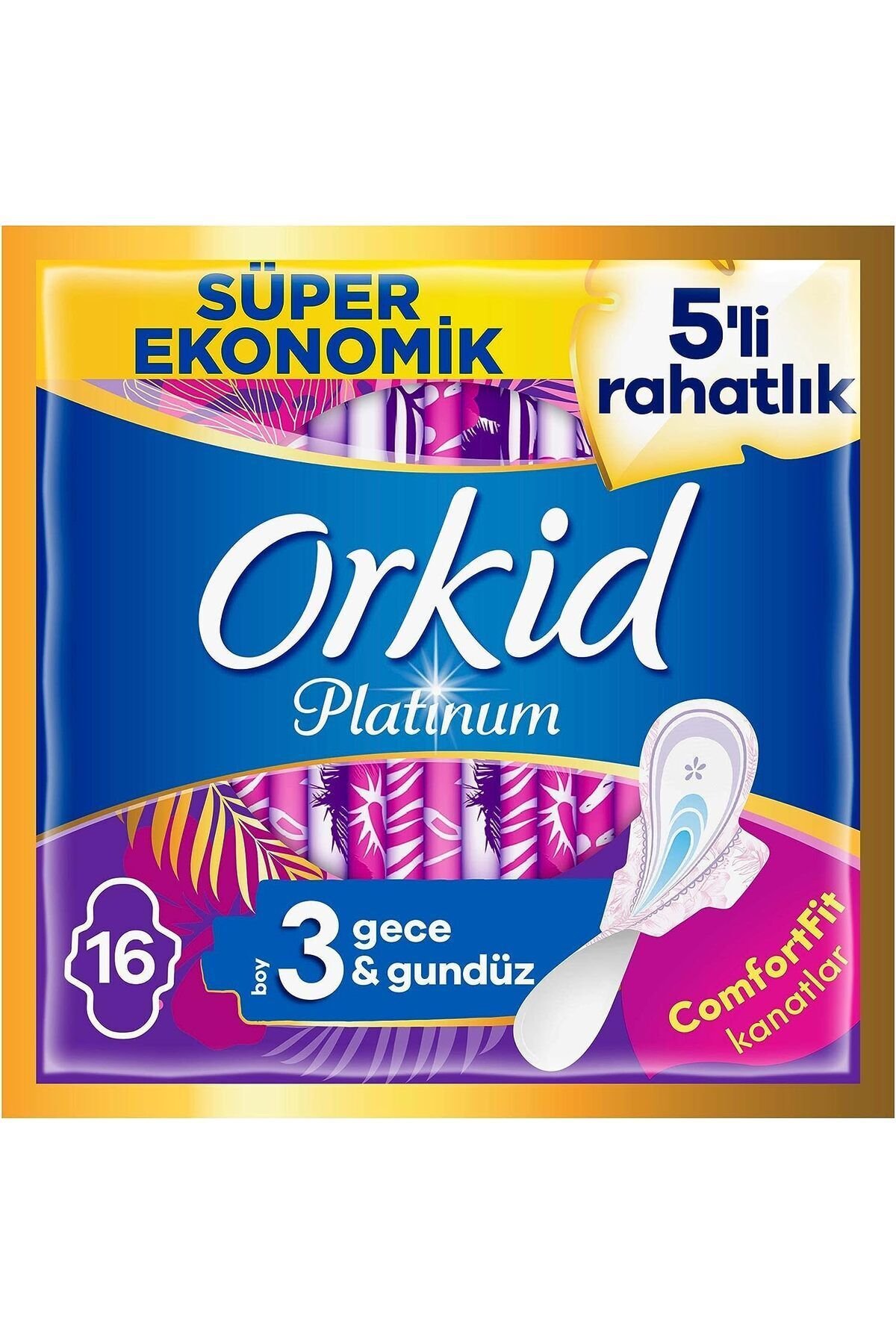 Orkid Platinum Süper Ekonomik Gece 16'lı  Hijyenik Ped