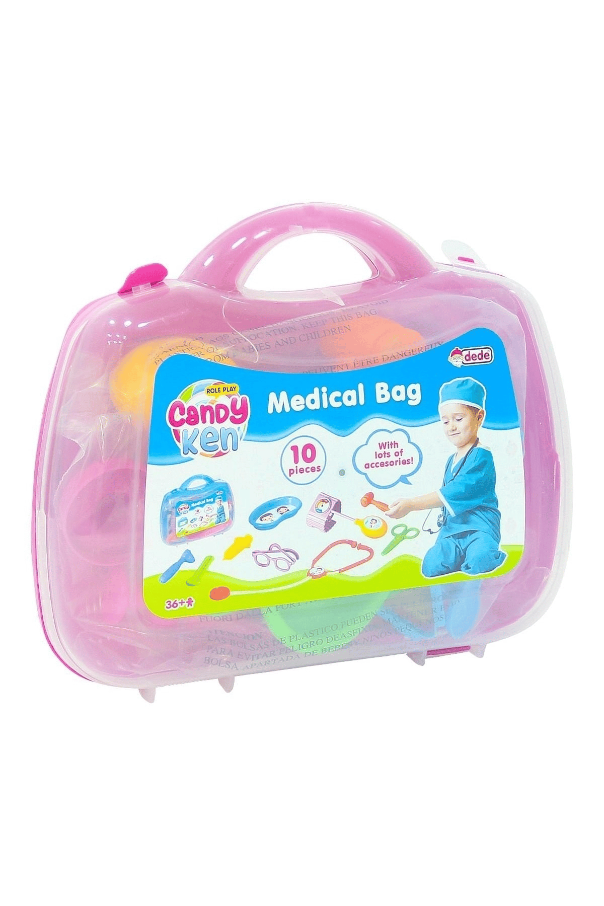 Oyuncak Candy Doktor Çantası Steteskop Çocuk Eğitici Oyun Seti Doktorculuk Mavi