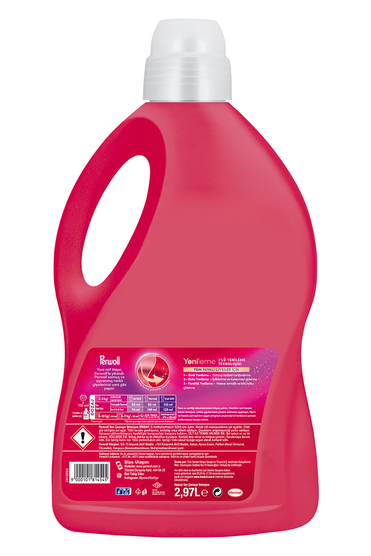 Perwoll Hassas Sıvı Çamaşır Deterjanı 2.97L 3'lü set Renkli x Siyah x Açık Renkli