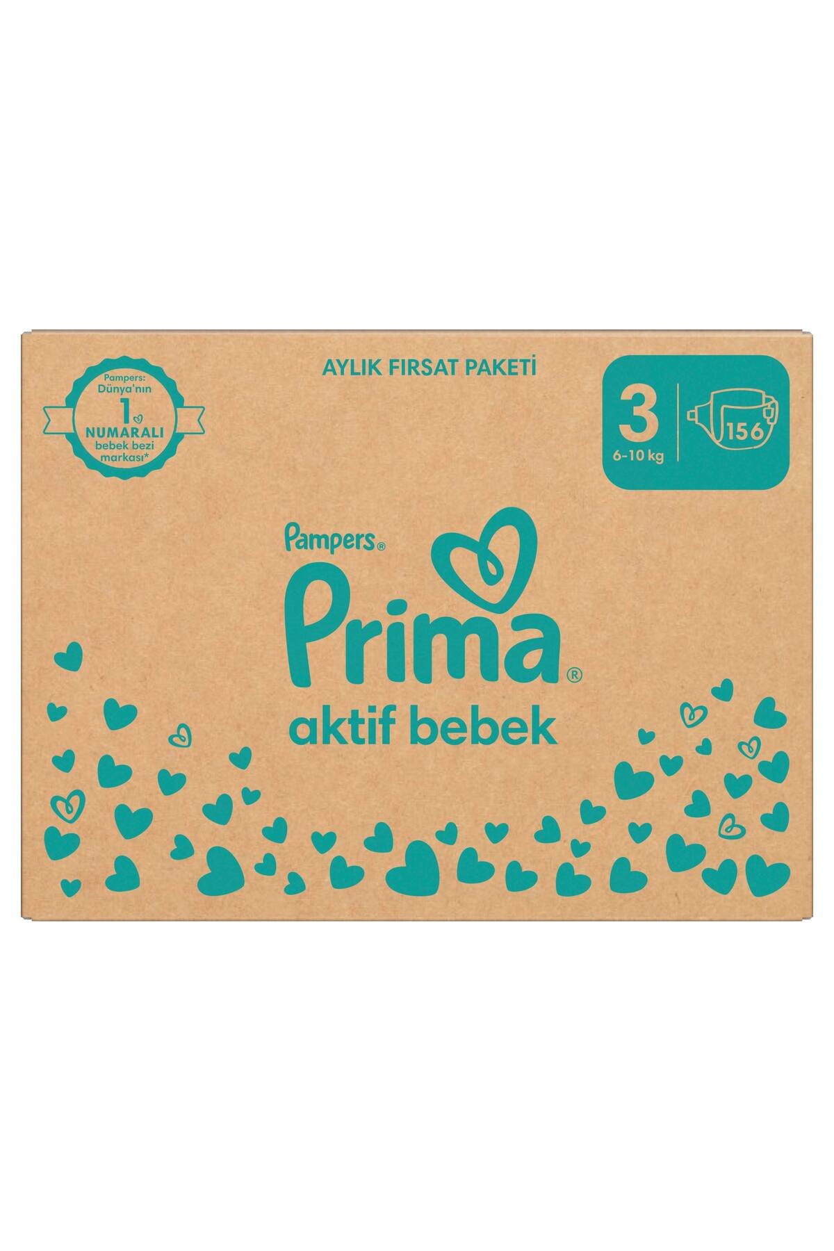 Prima Aktif Bebek 3 Numara Bebek Bezi Aylık Fırsat Paketi 62li X 3 Adet
