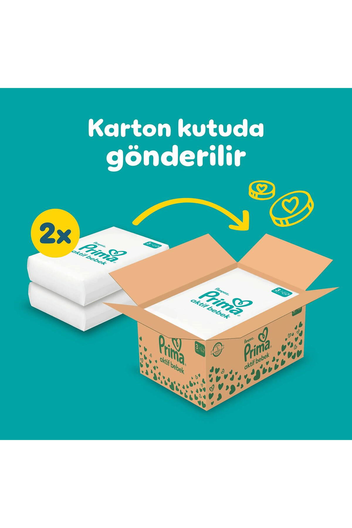 Prima Aktif Bebek 3 Numara Bebek Bezi Aylık Fırsat Paketi 62li X 3 Adet