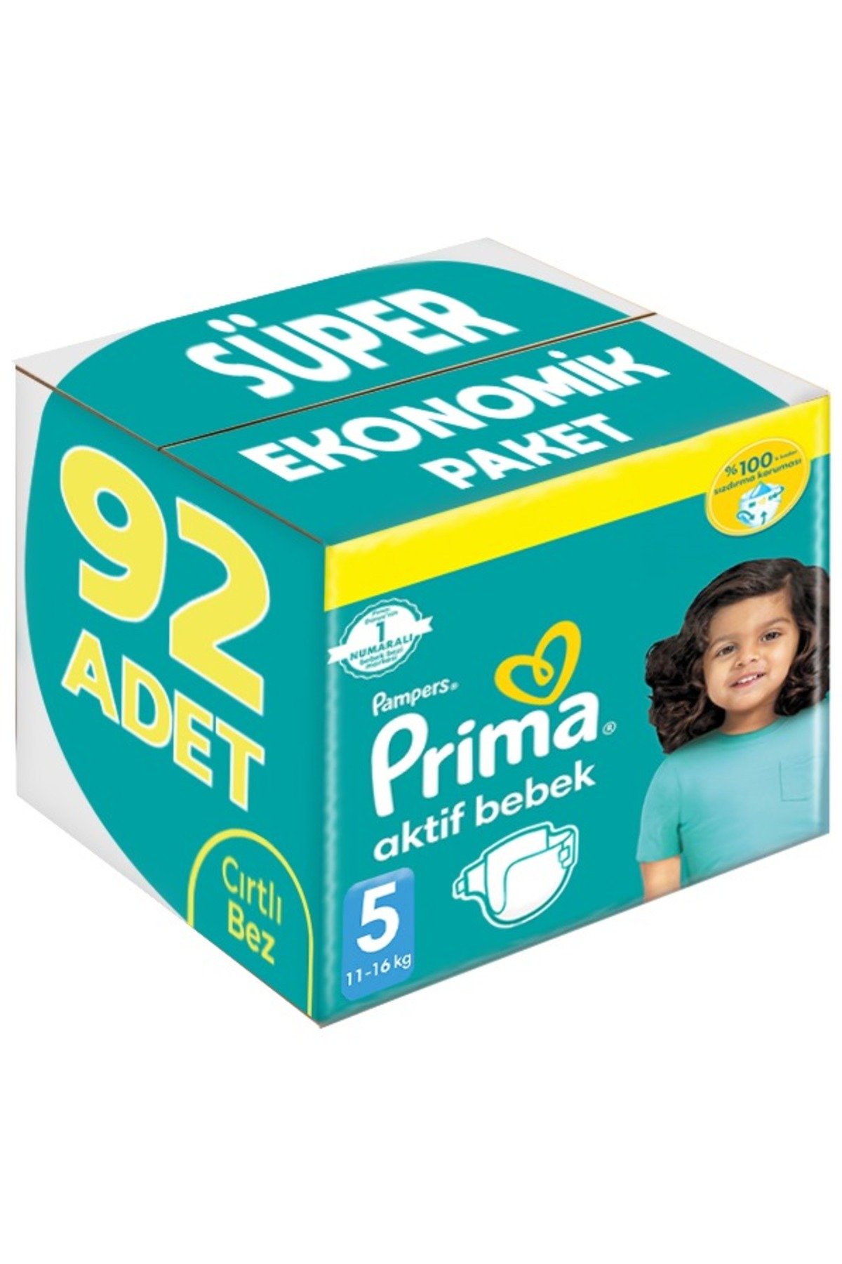 Prima Aktif Bebek Bezi 5 Beden Junior (11-16 kg) 46'lı x2 Adet