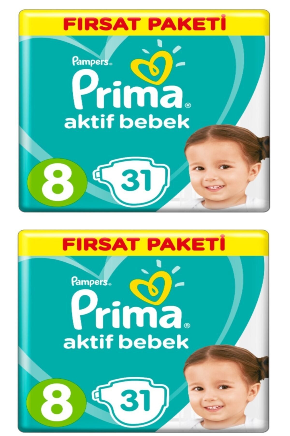 Prima Aktif Bebek Ekonomik 8 Beden 31'li x2 Adet