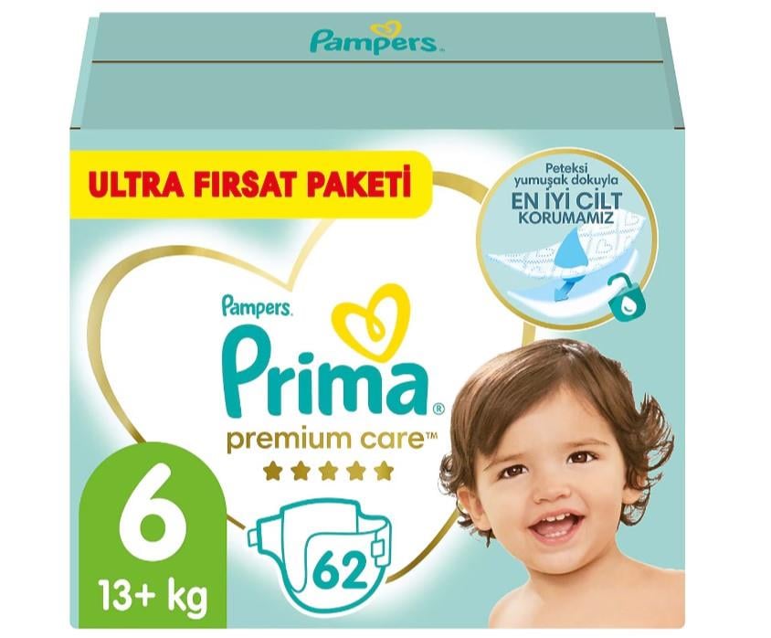 Prima Premium Care Bebek Bezi 6 Beden (13+ kg) 62 Adet