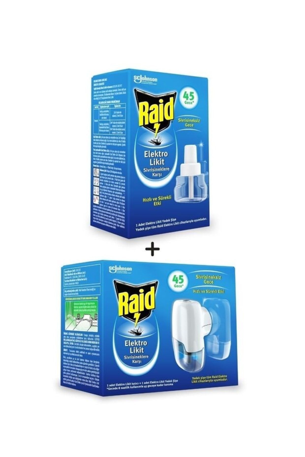 Raid Elektro Likit Cihaz ve 2 Yedek - 90 Gece Etkili