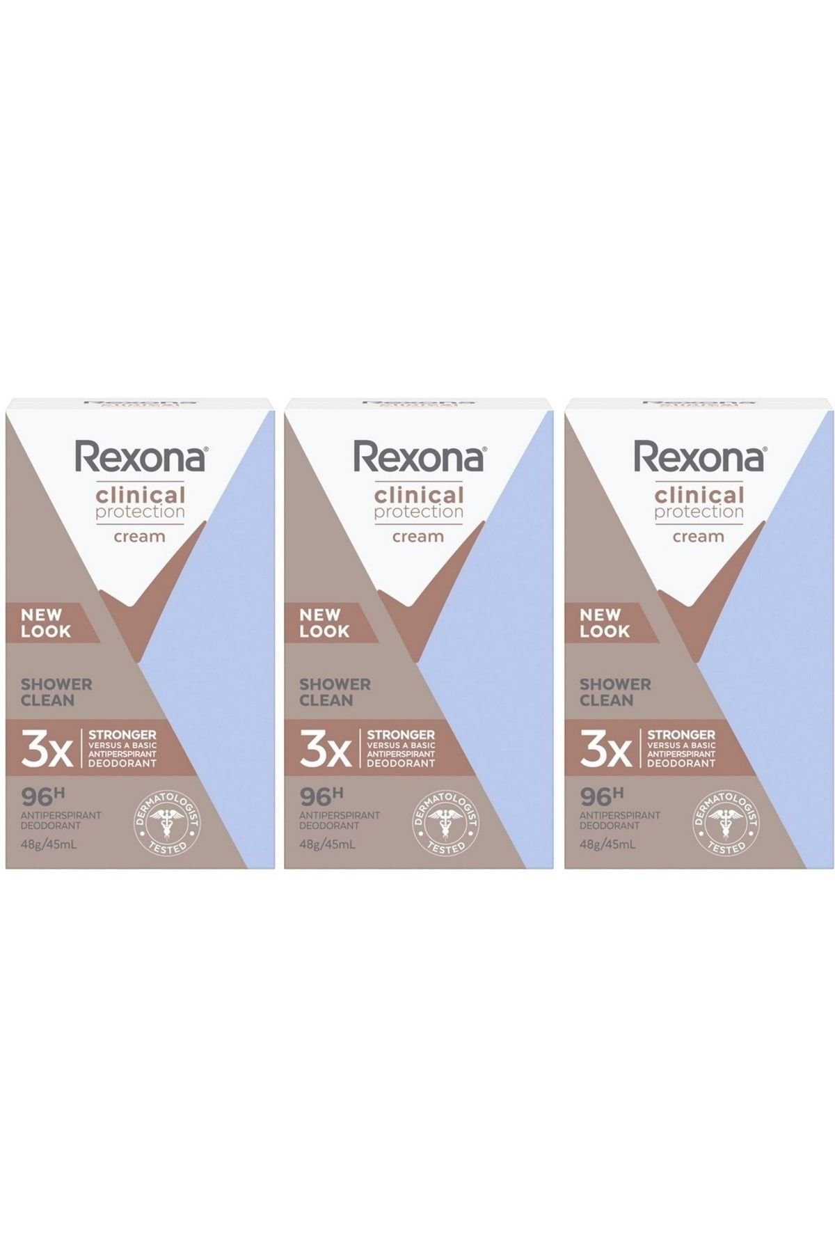 Rexona Clinical Protection Kadın Stick Deodorant Shower Clean 45 ml x3 Adet