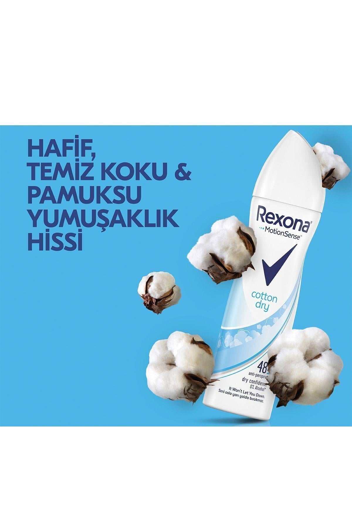 Rexona Kadın Sprey Deodorant Cotton Dry 150 ml x3 Adet