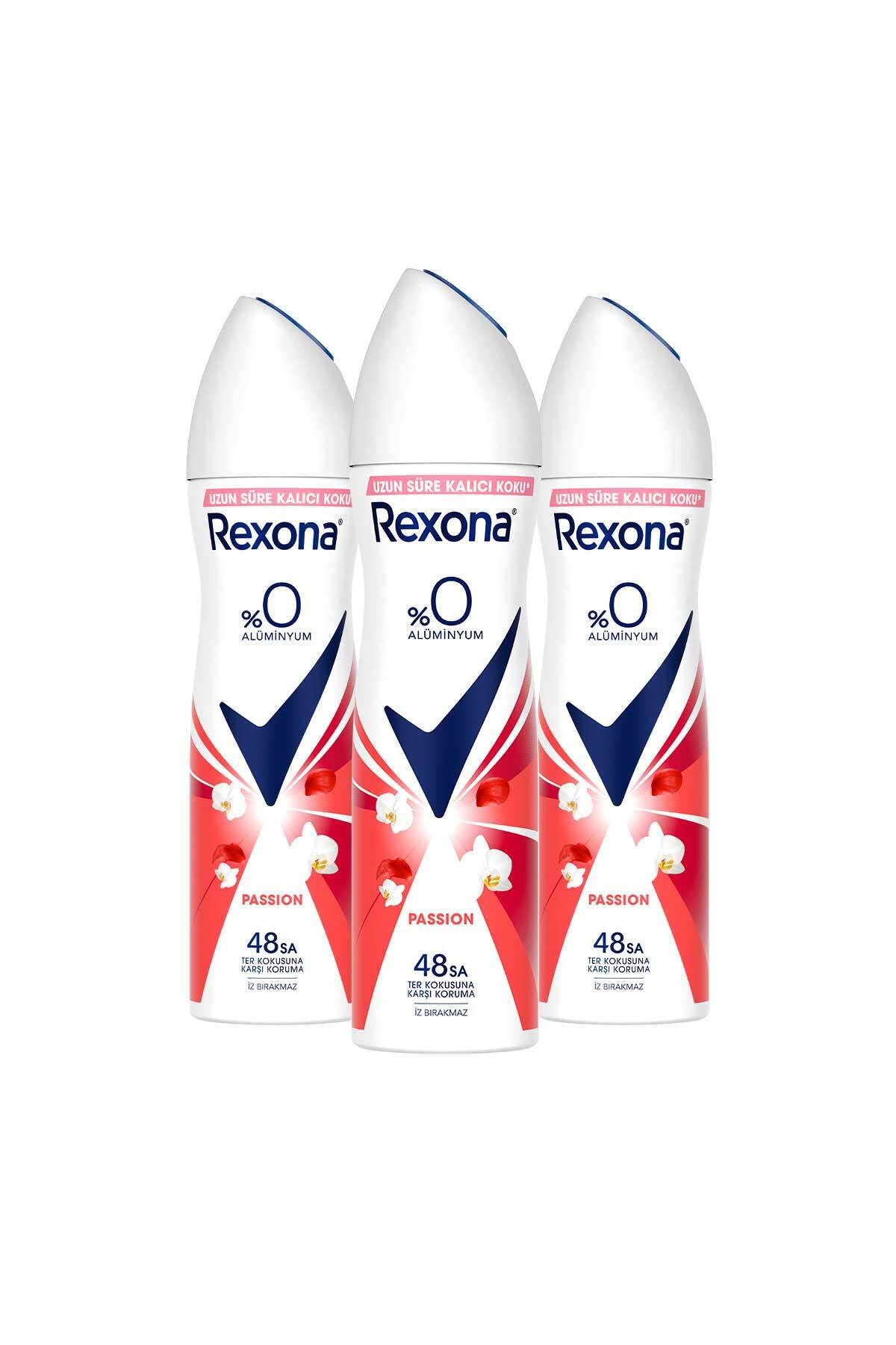 Rexona Kadın Sprey Deodorant Passion %0 Alüminyum 150 ml X3