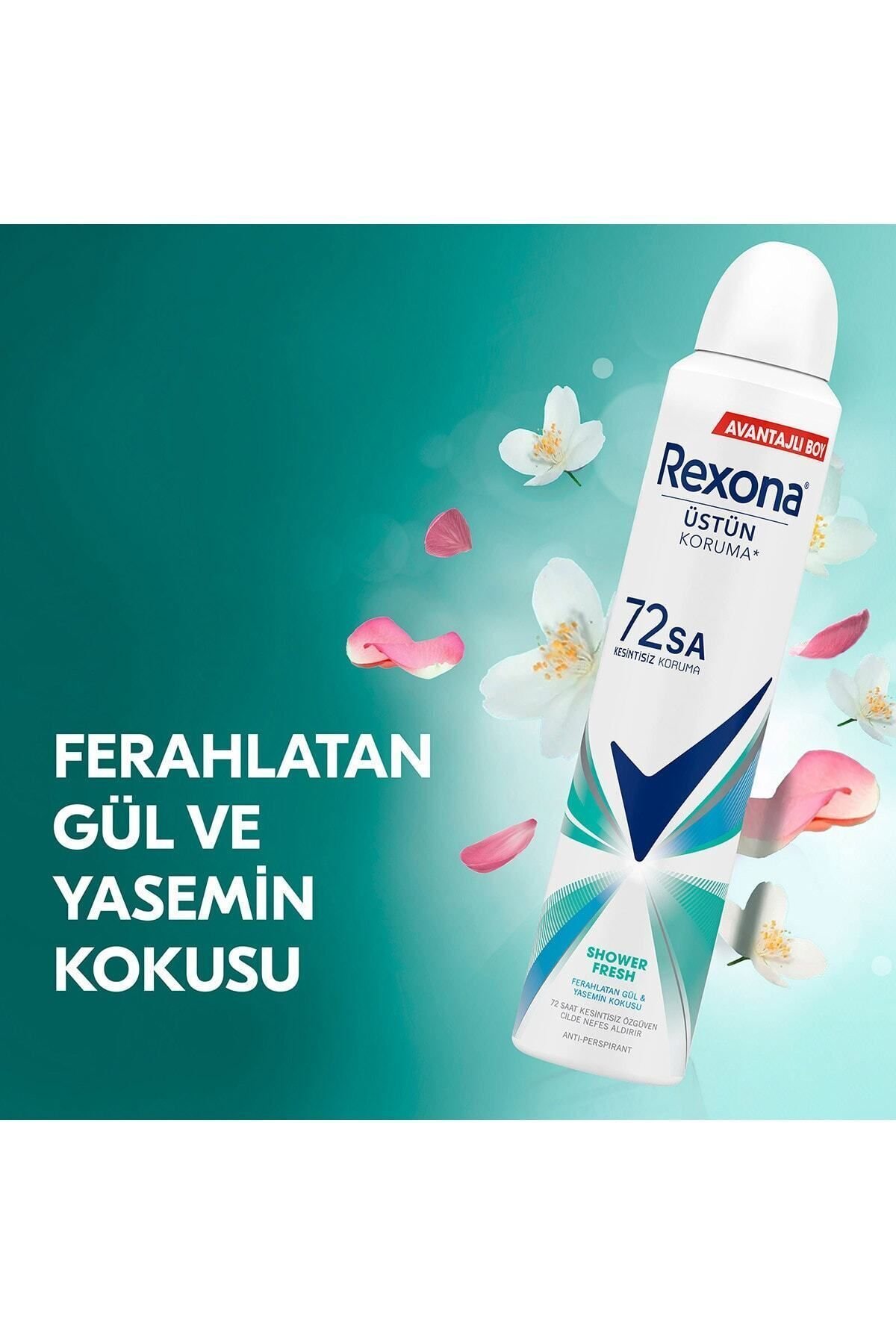 Rexona Kadın Sprey Deodorant Shower Fresh Avantajlı Boy 200 ml X2 Adet