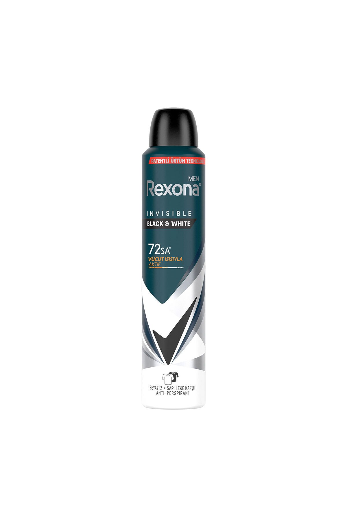 Rexona Men Erkek Sprey Deodorant Invisible Black & White 72 Saat Kesintisiz Koruma 200 ml