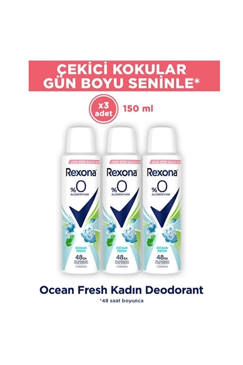 REXONA OCEAN FRESH %0ALUMINYUM DEO 150ML X3