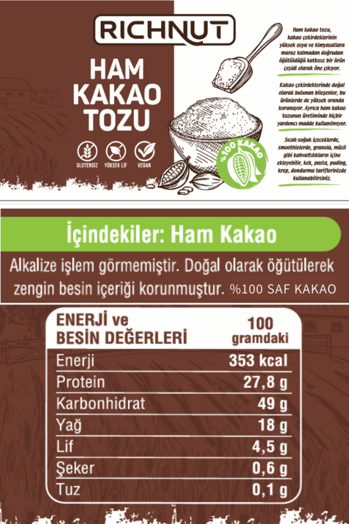 Rıchnut kakao tozu 140 gr