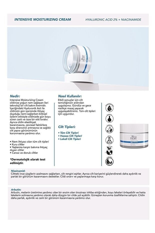 Rimu Health Products Su Bazlı Moisturizer Nemlendirici Aydınlatıcı Yüz Kremi 50 Ml