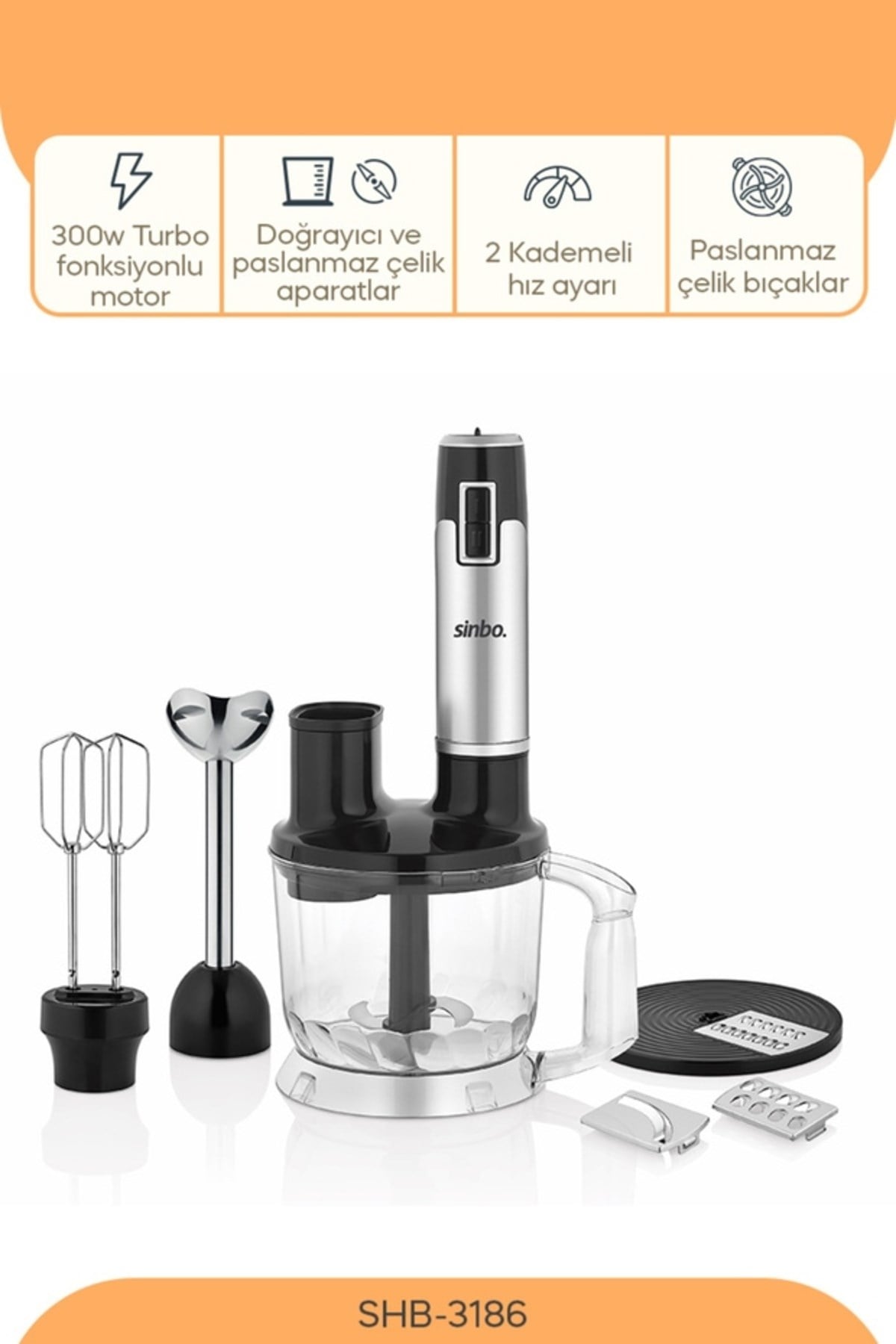 Sinbo SHB-3186 5 Fonksiyonlu El Blender Seti