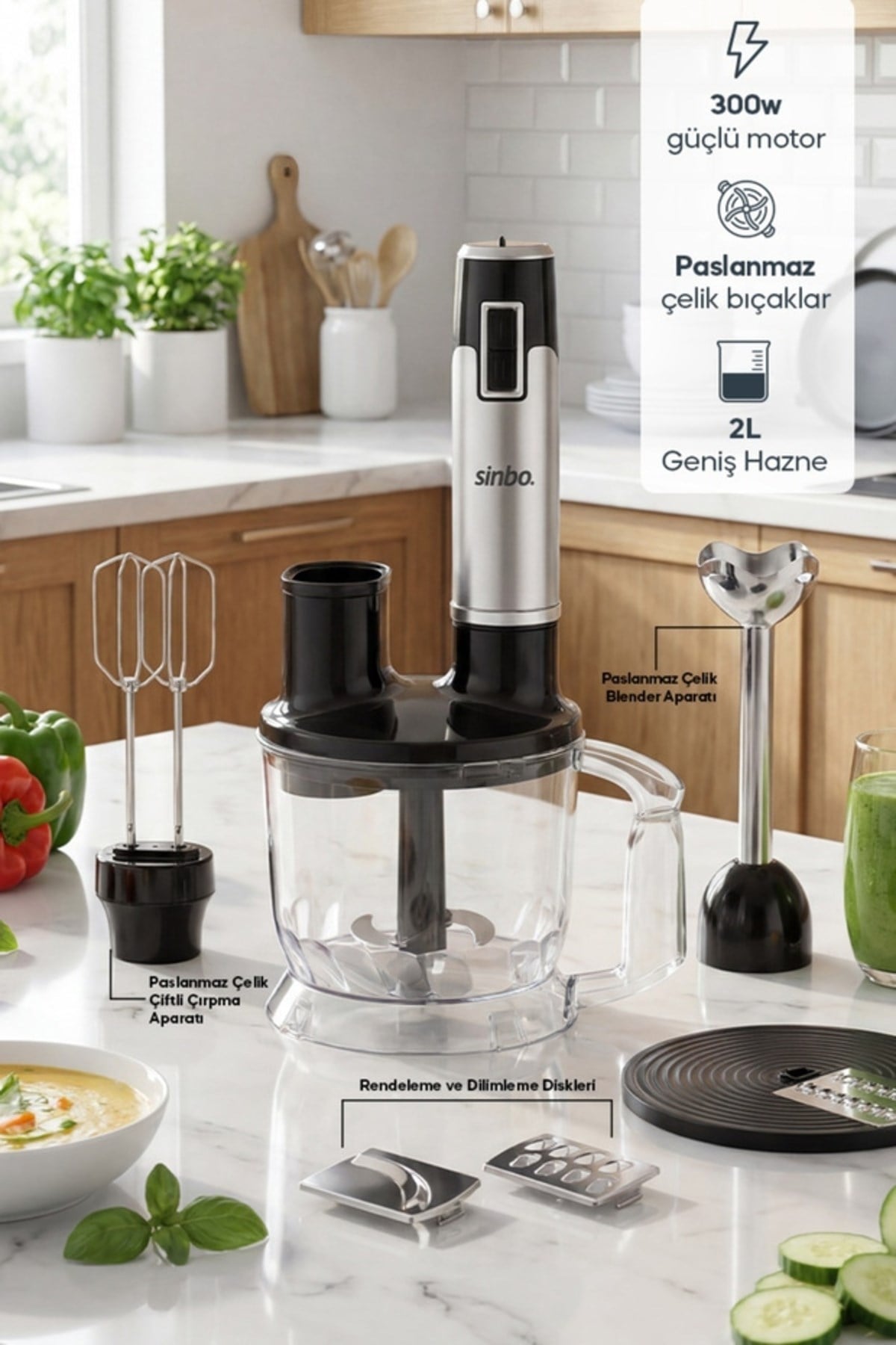 Sinbo SHB-3186 5 Fonksiyonlu El Blender Seti