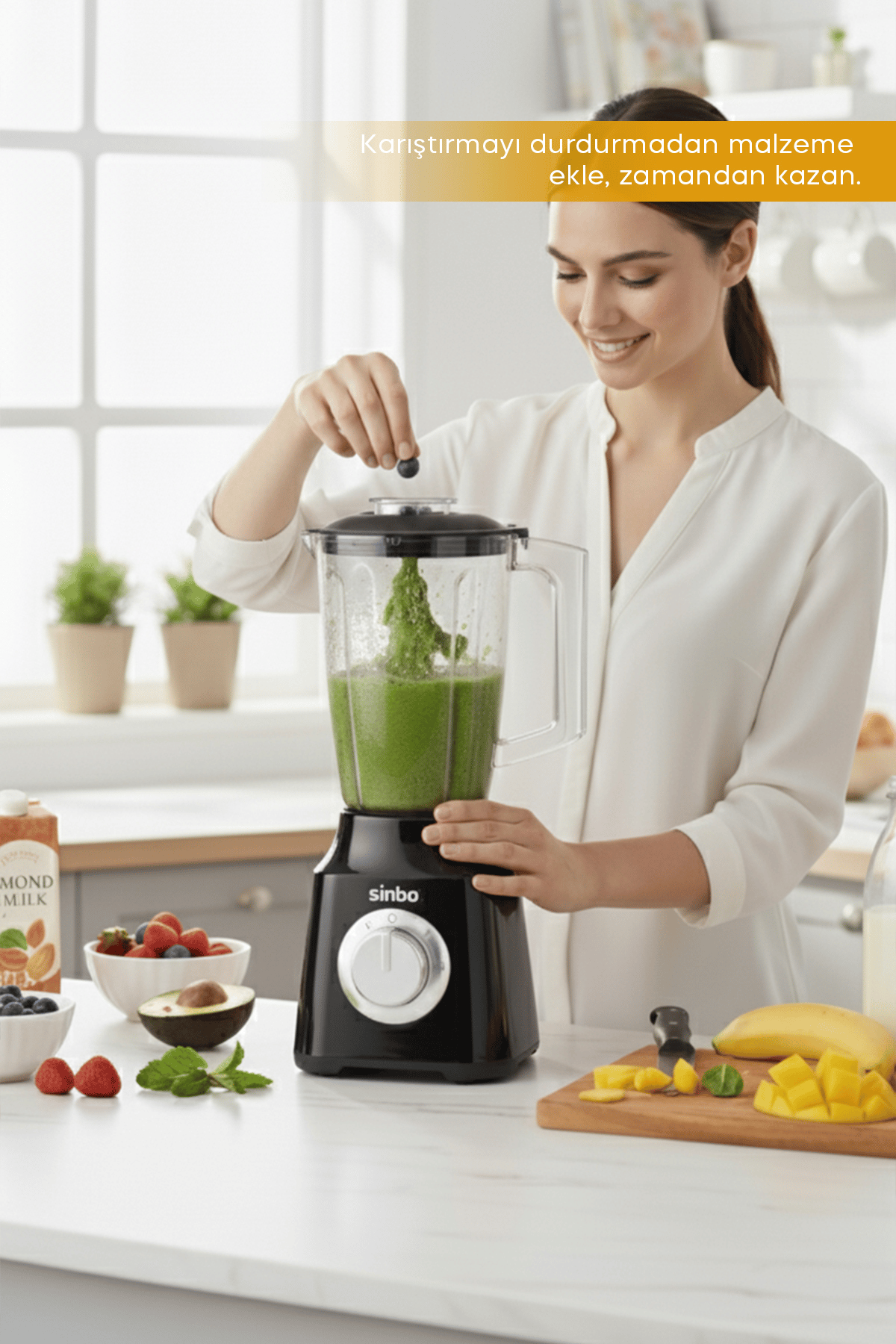 Sinbo SHB-7517 Turbo Blender Siyah – 350W, 1.5L Hazne, Smoothie & Pulse Fonksiyonlu