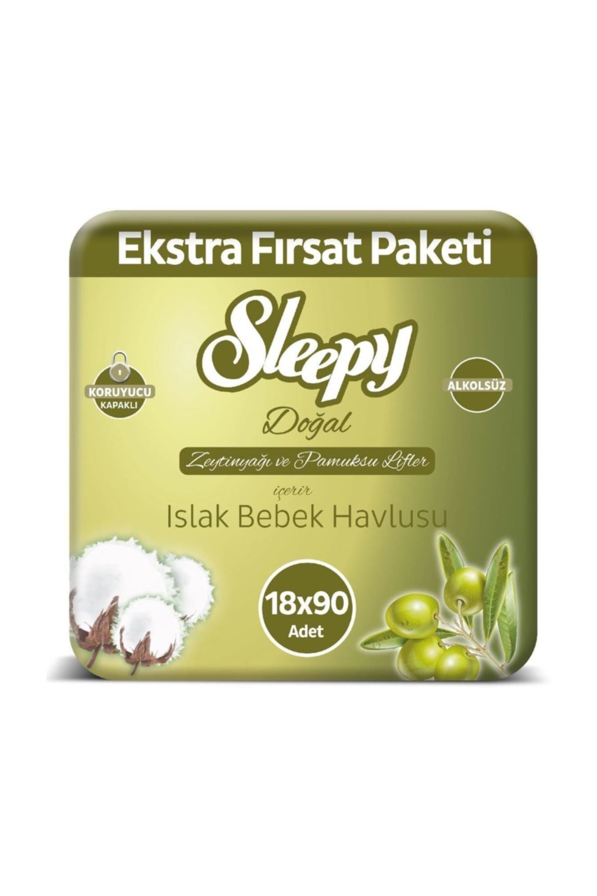 Sleepy Islak Havlu Zeytinyağlı 90'lı x18 Adet