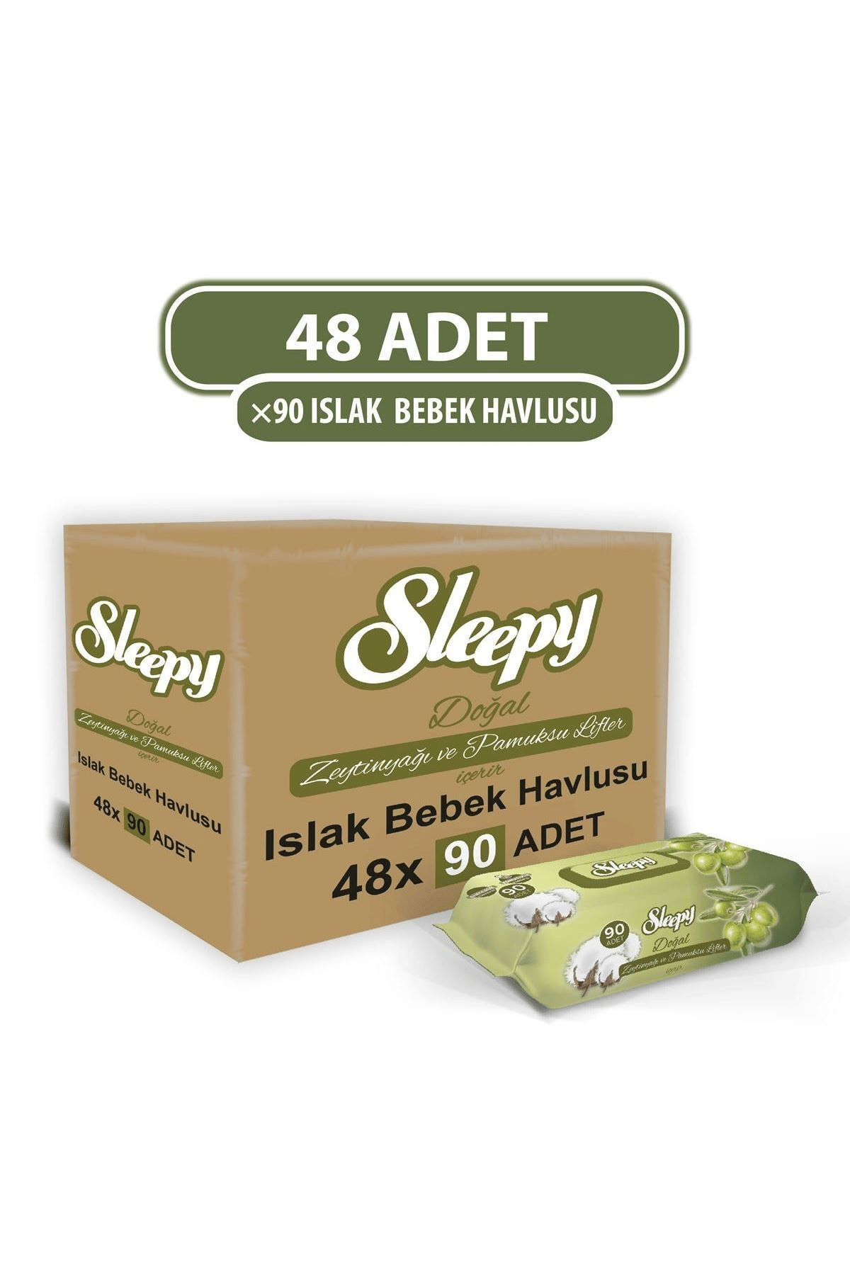 Sleepy Islak Havlu Zeytinyağlı 90'lı x48 Adet