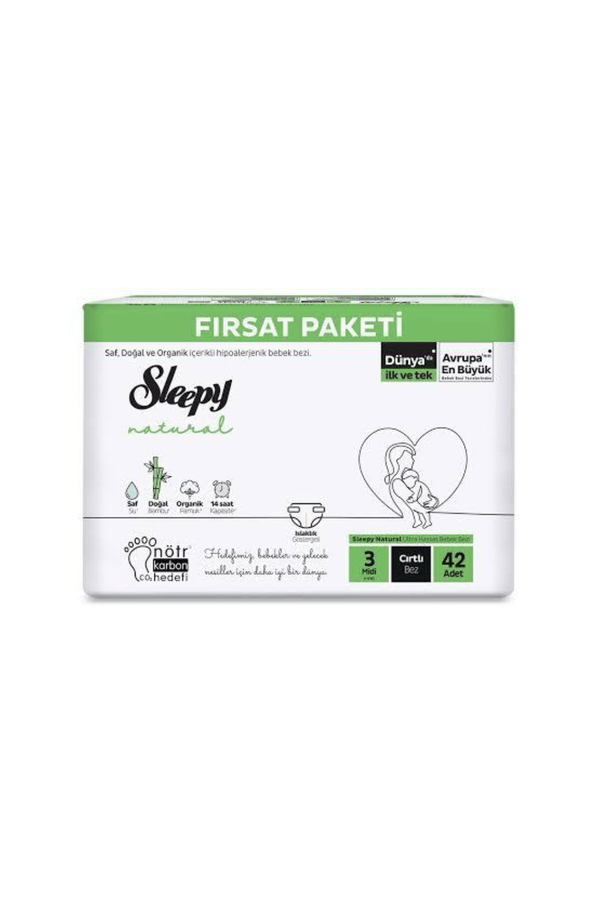 Sleepy Natural 3 Haftalık Paket Bebek Bezi 3 Numara Midi 42 adet