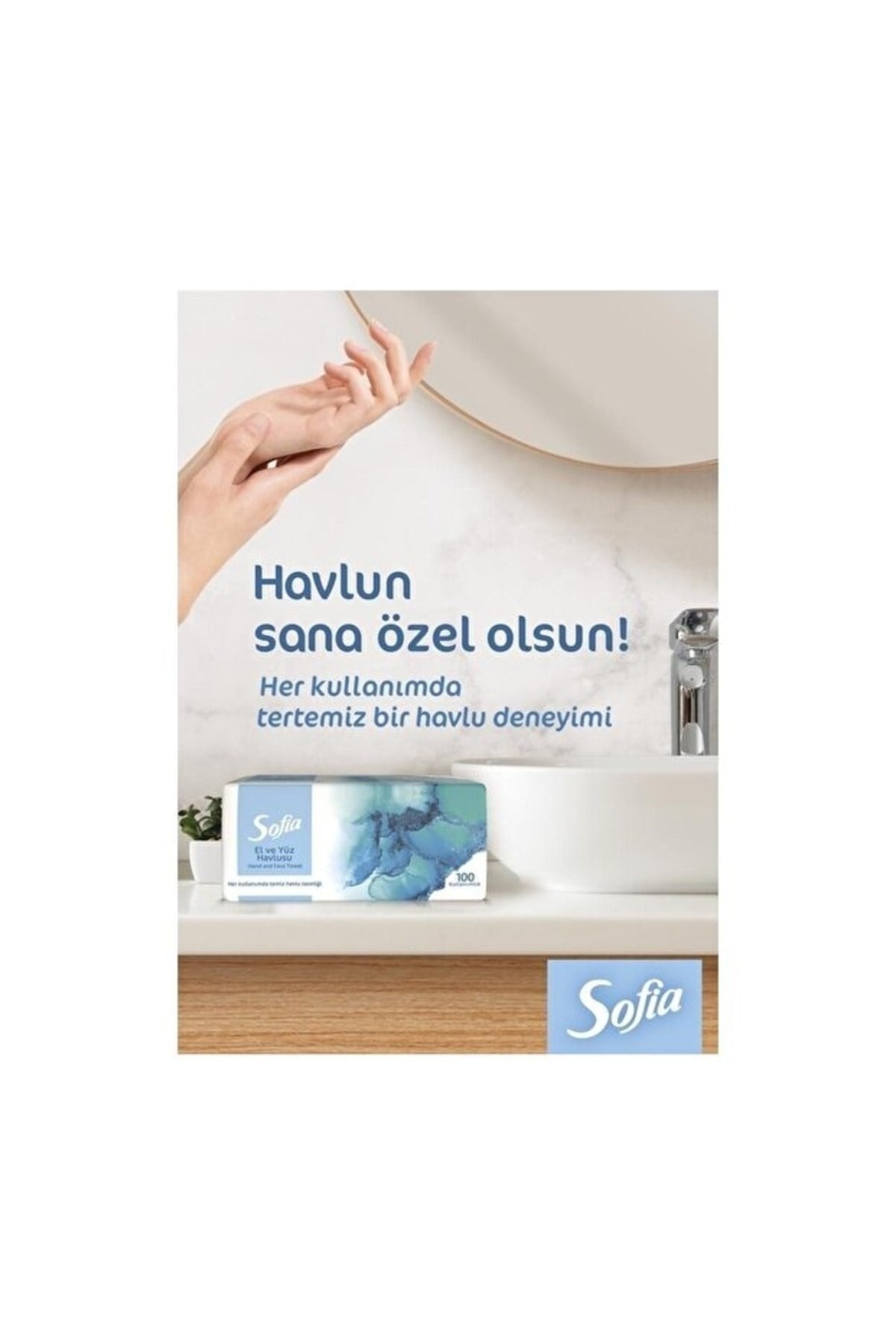 Sofia El ve Yüz Havlusu 100'lü x 16 Paket