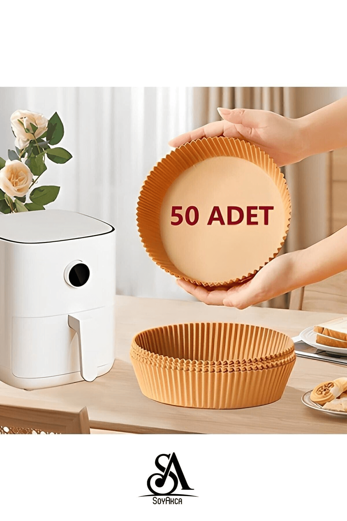 SoyAkca Philips Airfryer Xiaomi Uyumlu Hava Fritözü Hava Firitözü Philips Yağsız Fritöz Pişirme Kağıdı 50'li