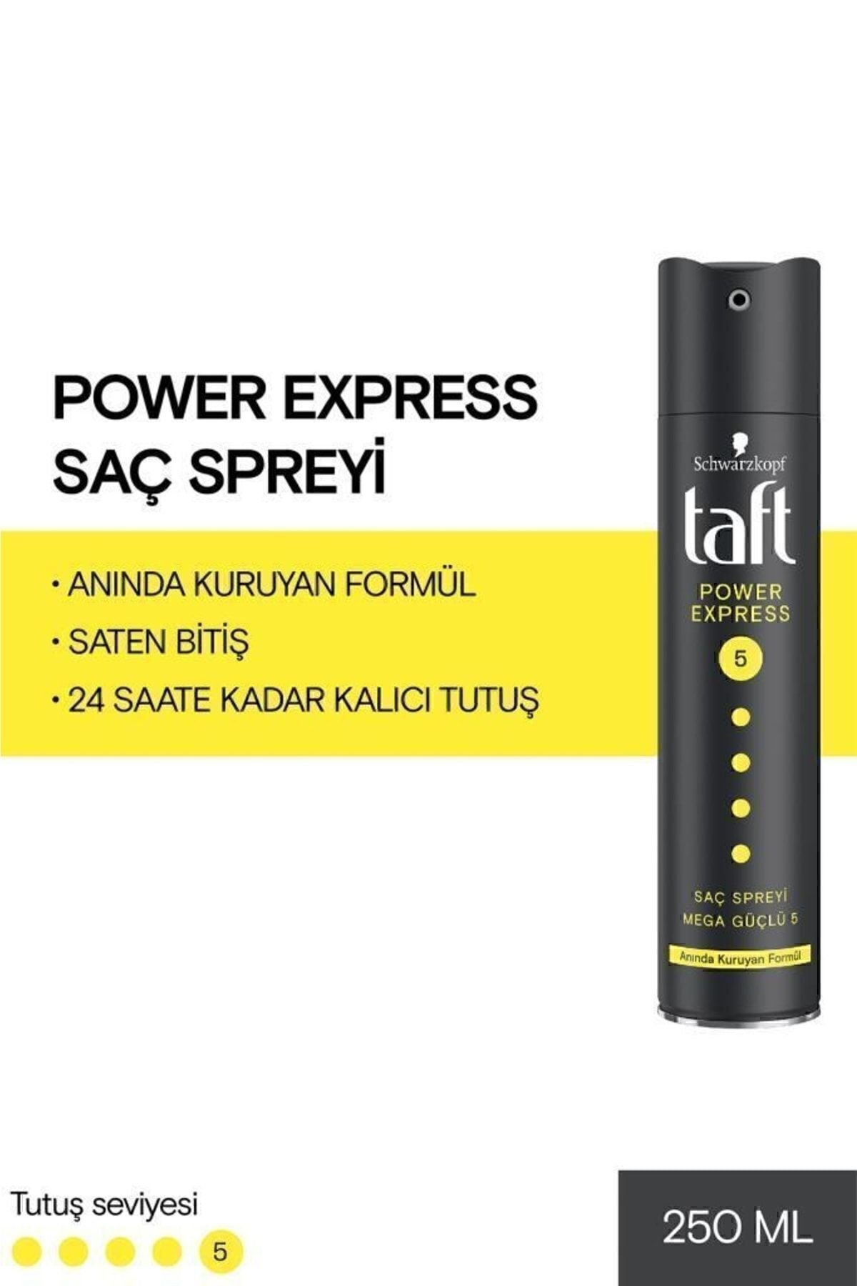 Taft Power Express Caffeine Saç Spreyi 250ml - Güçlü Etki