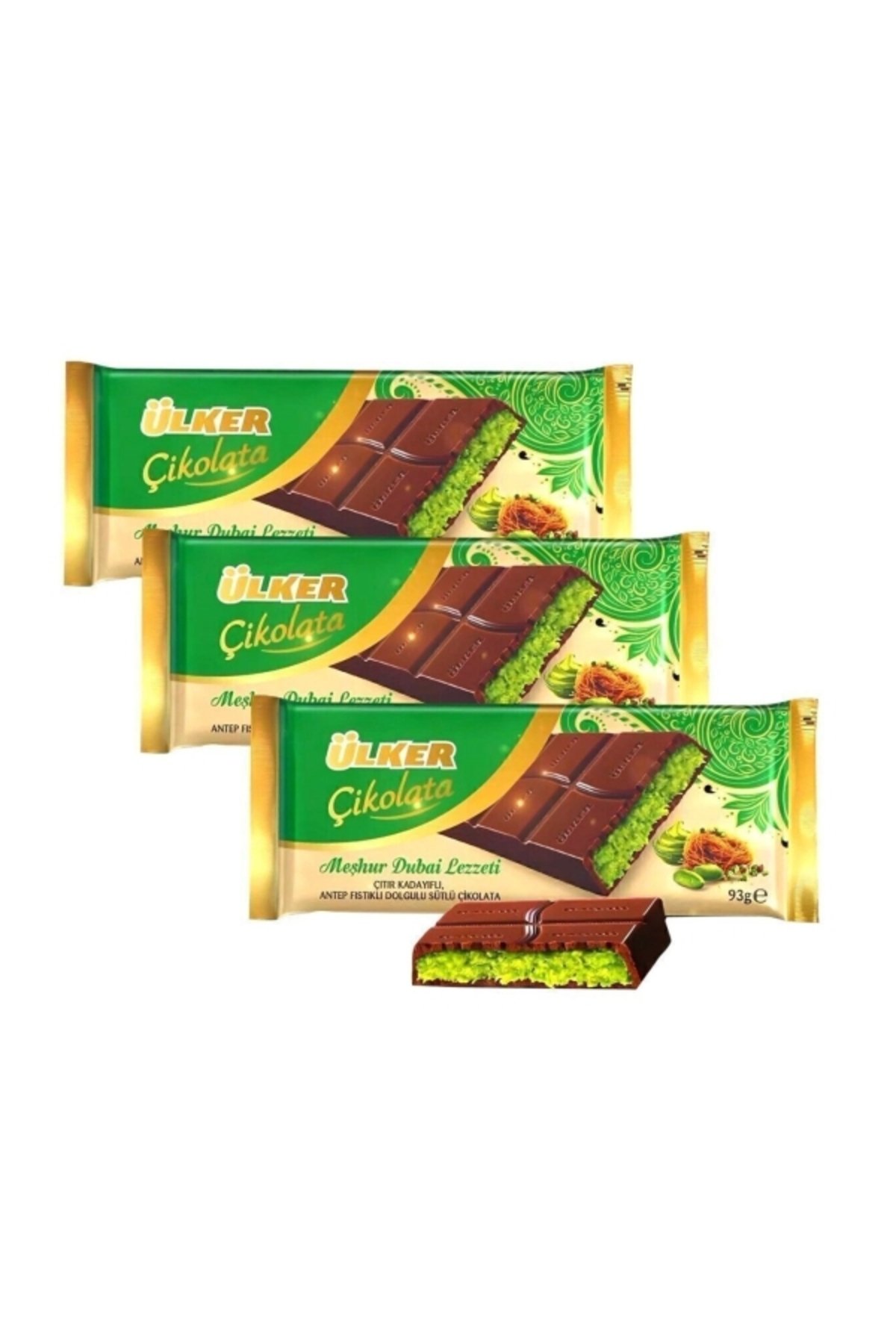Ülker Meşhur Dubai Lezzeti Dubai Çikolatası 93 gr x 3 Adet