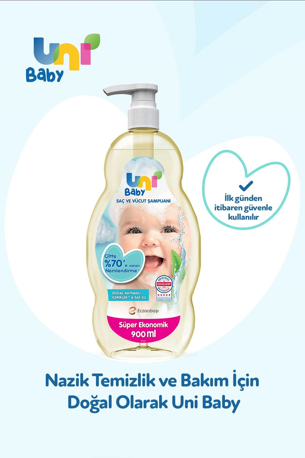 Uni Baby Çamaşır Deterjanı 1500 ml + Uni Baby Yumuşatıcı 1500 ml + Uni Baby Saç Ve Vücut Şampuanı 900 ml