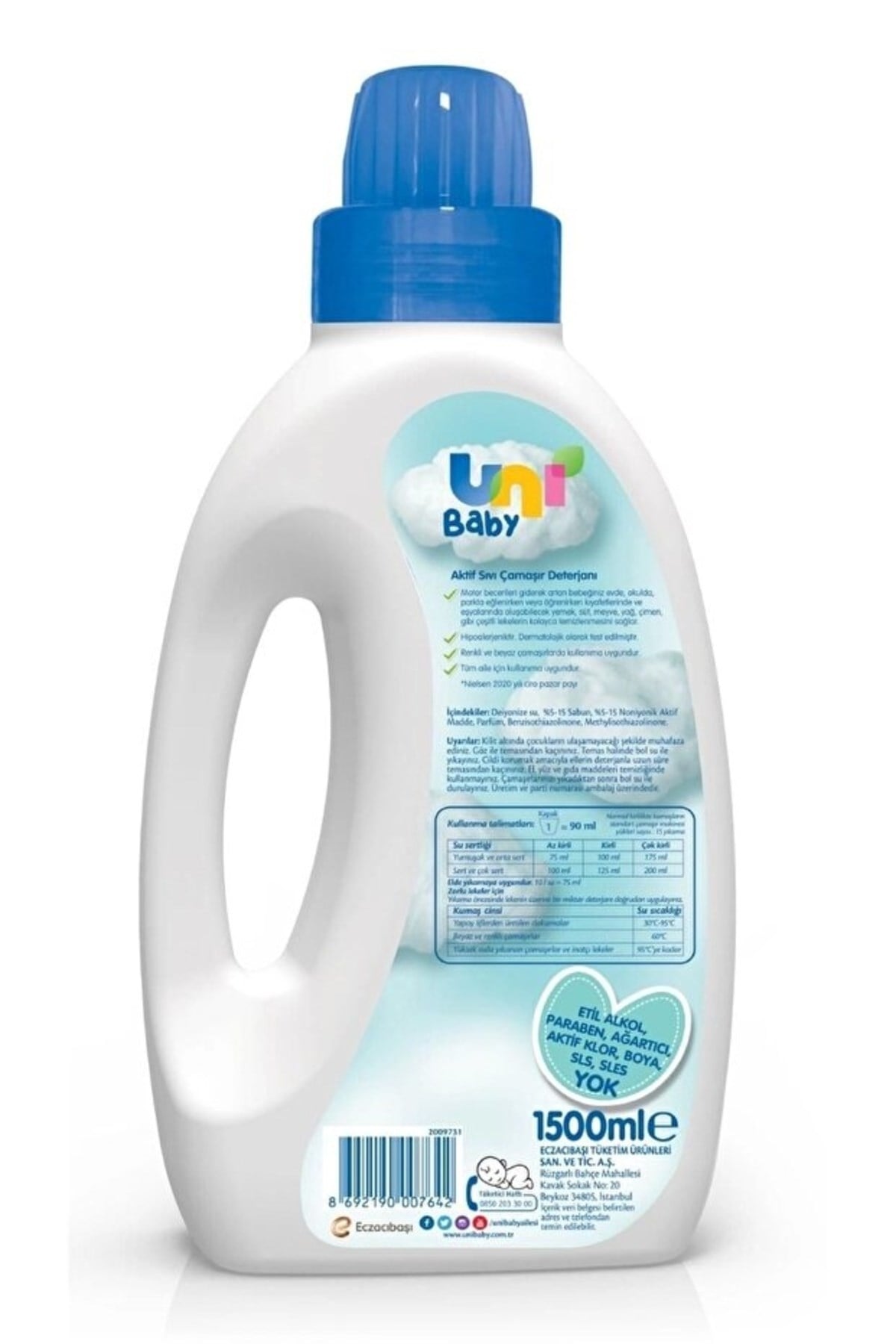 Uni Baby Çamaşır Deterjanı 1500 ml x 3 adet