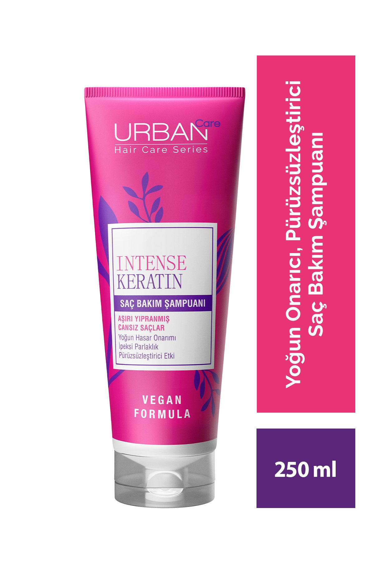 Urban Care Intense & Keratin Aşırı Yıpranmış ve Cansız Saçlara Özel Saç Bakım Şampuanı-250ml-vegan
