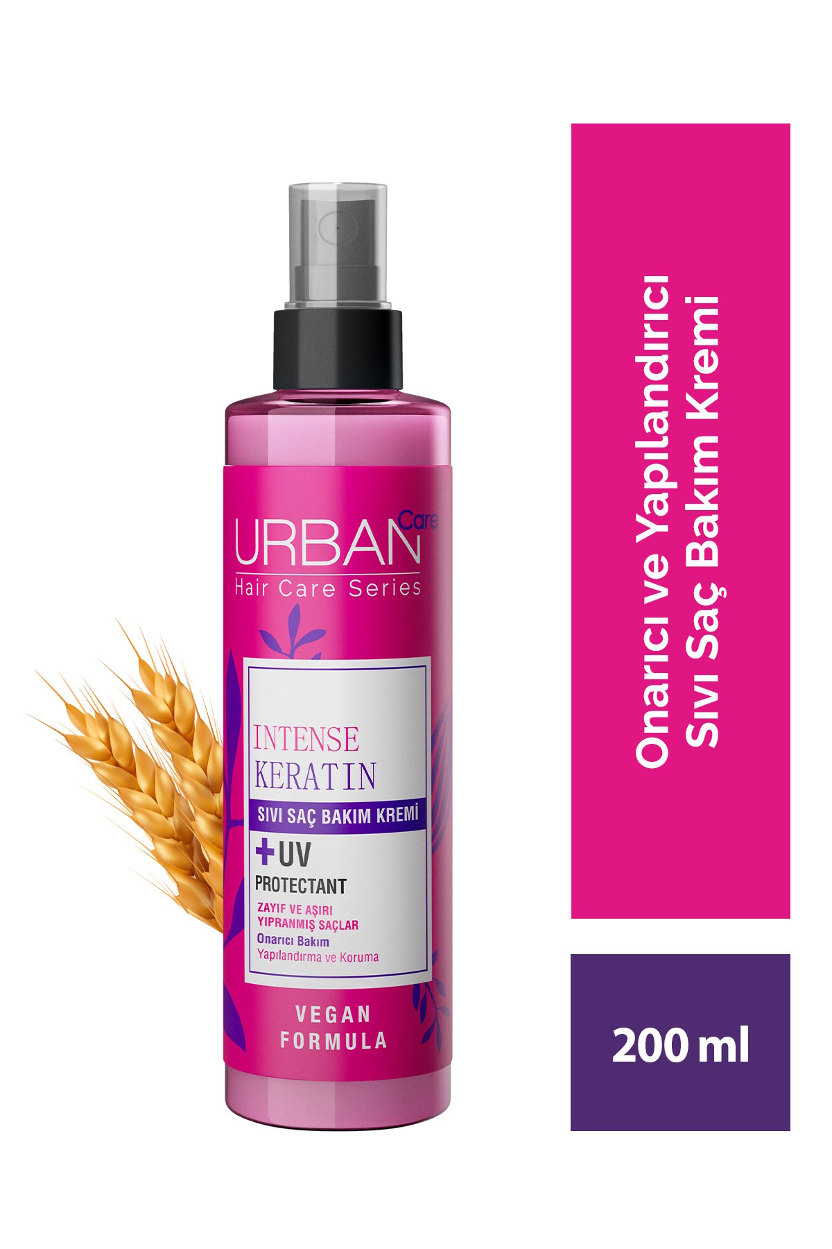 Urban Care Intense & Keratin Aşırı Yıpranmış ve Cansız Saçlara Özel Sıvı Saç Bakım Kremi-200ml-vegan