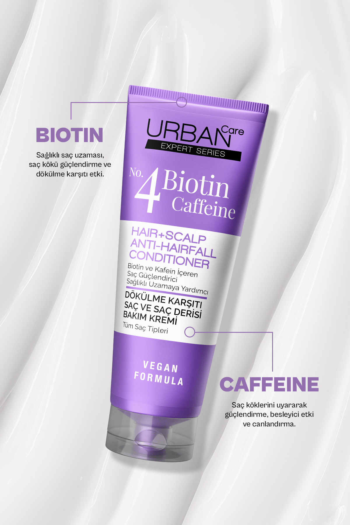 Urban Care No 4 EXPERT Series Biotin & Caffeine Dökülme Karşıtı Hızlı Uzamaya Yardımcı Saç Kremi-200ml