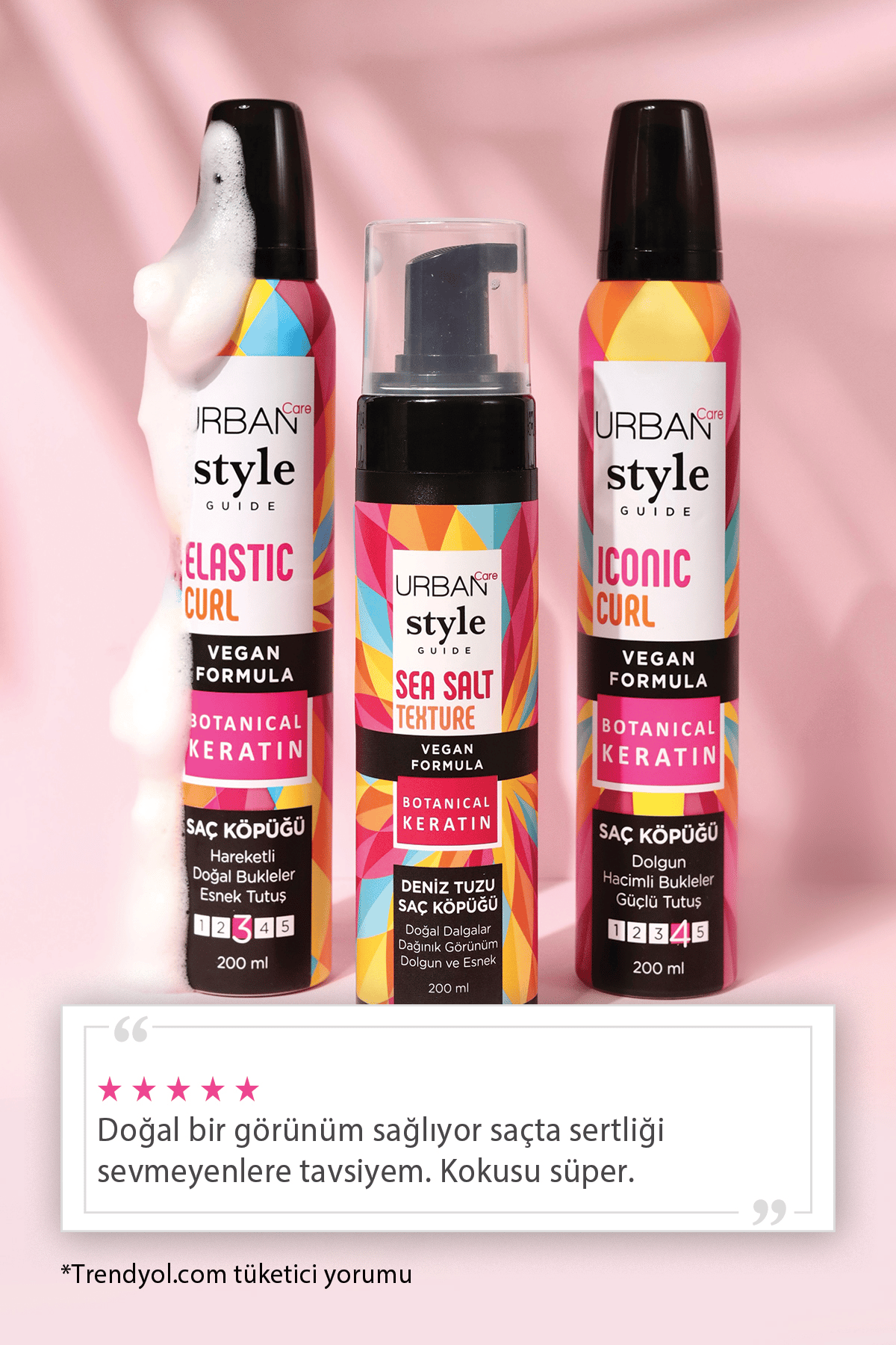 Urban Care Style Guide Iconic Curl Hacimli Bukleler Sağlayan Saç Köpüğü-Güçlü Tutuş-vegan-200 ml