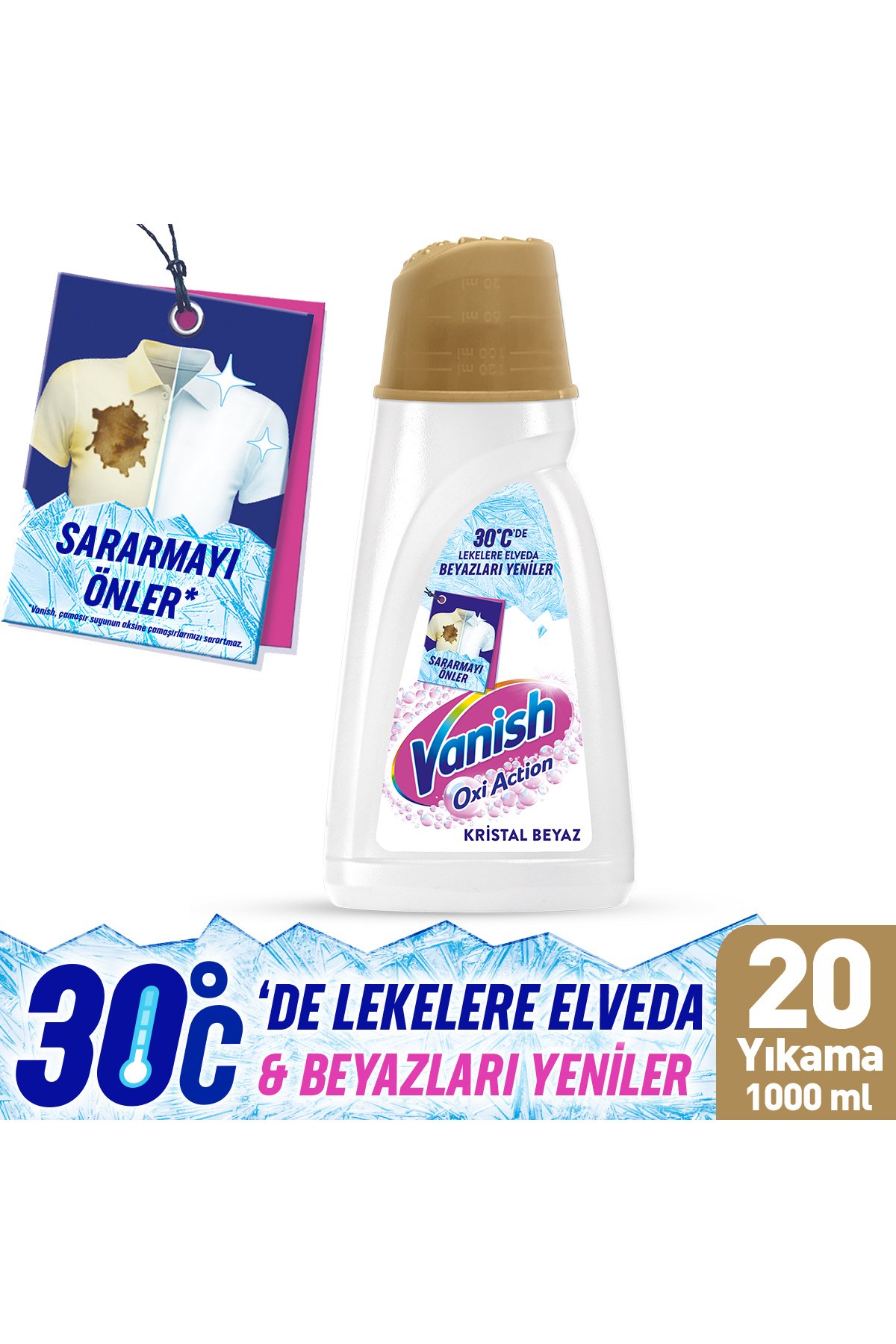 Vanish Oxi Action Multipower Beyazlar Gold 1000 ml + Pembe Gold 1000 ml Sıvı Deterjan Güçlendirici ve Leke Çıkarıcı 