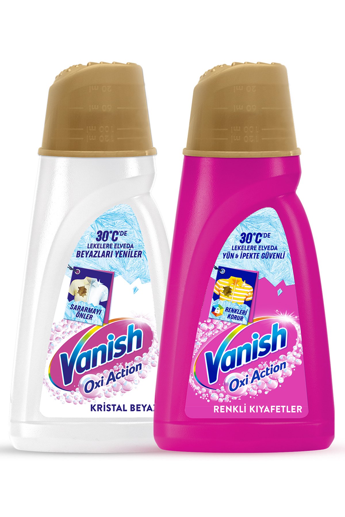 Vanish Oxi Action Multipower Beyazlar Gold 1000 ml + Pembe Gold 1000 ml Sıvı Deterjan Güçlendirici ve Leke Çıkarıcı 