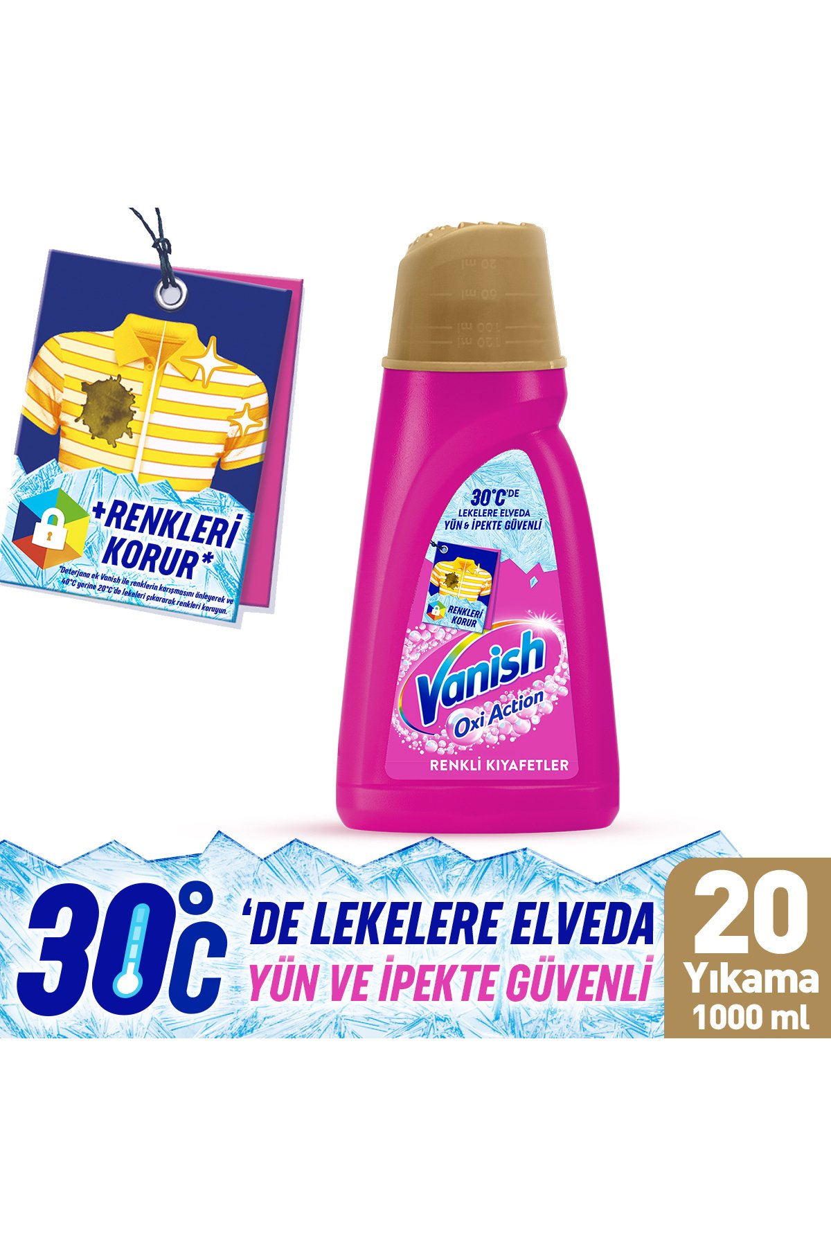 Vanish Oxi Action Multipower Beyazlar Gold 1000 ml + Pembe Gold 1000 ml Sıvı Deterjan Güçlendirici ve Leke Çıkarıcı 