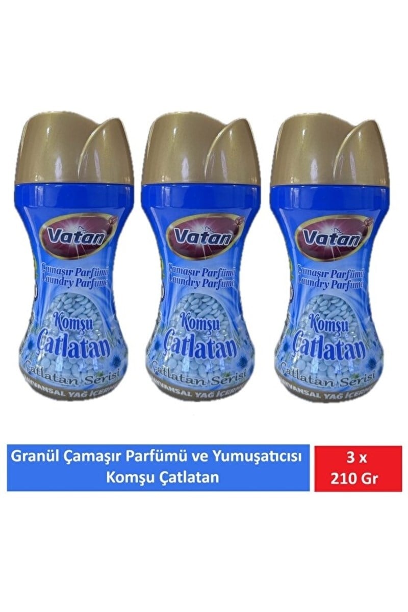 Vatan Granül Çamaşır Parfümü Ve Yumuşatıcı Komşu Çatlatan 210 Gr x 3 Adet