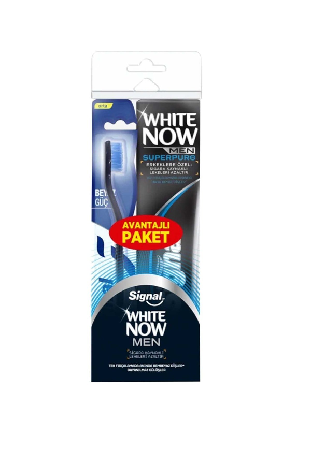 White Now Men Diş Macunu 75 ml + Diş Fırçası Copack 110.75G