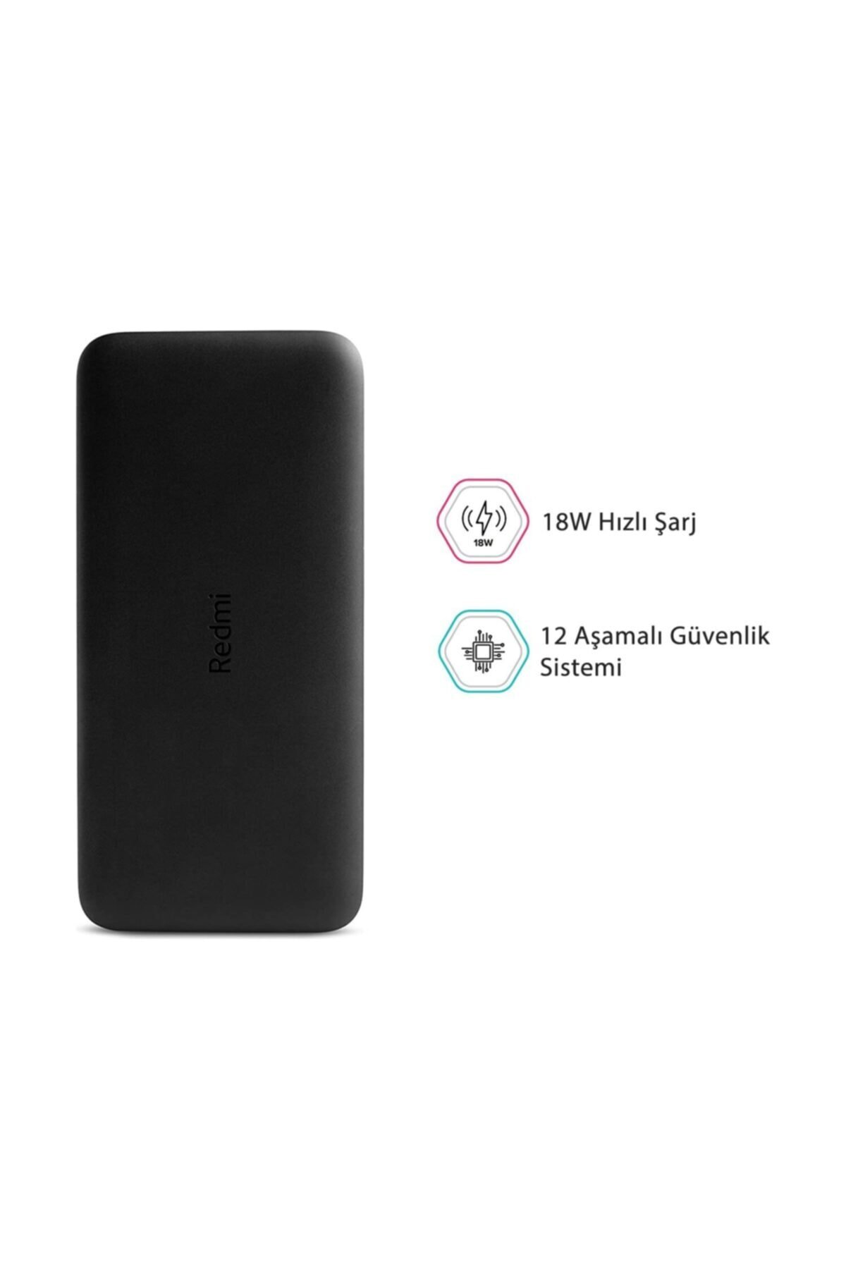 Xiaomi Redmi 20000 Mah Taşınabilir Hızlı Şarj Cihazı - Usb-c - 18w 2 Çıkışlı Powerbank - Siyah