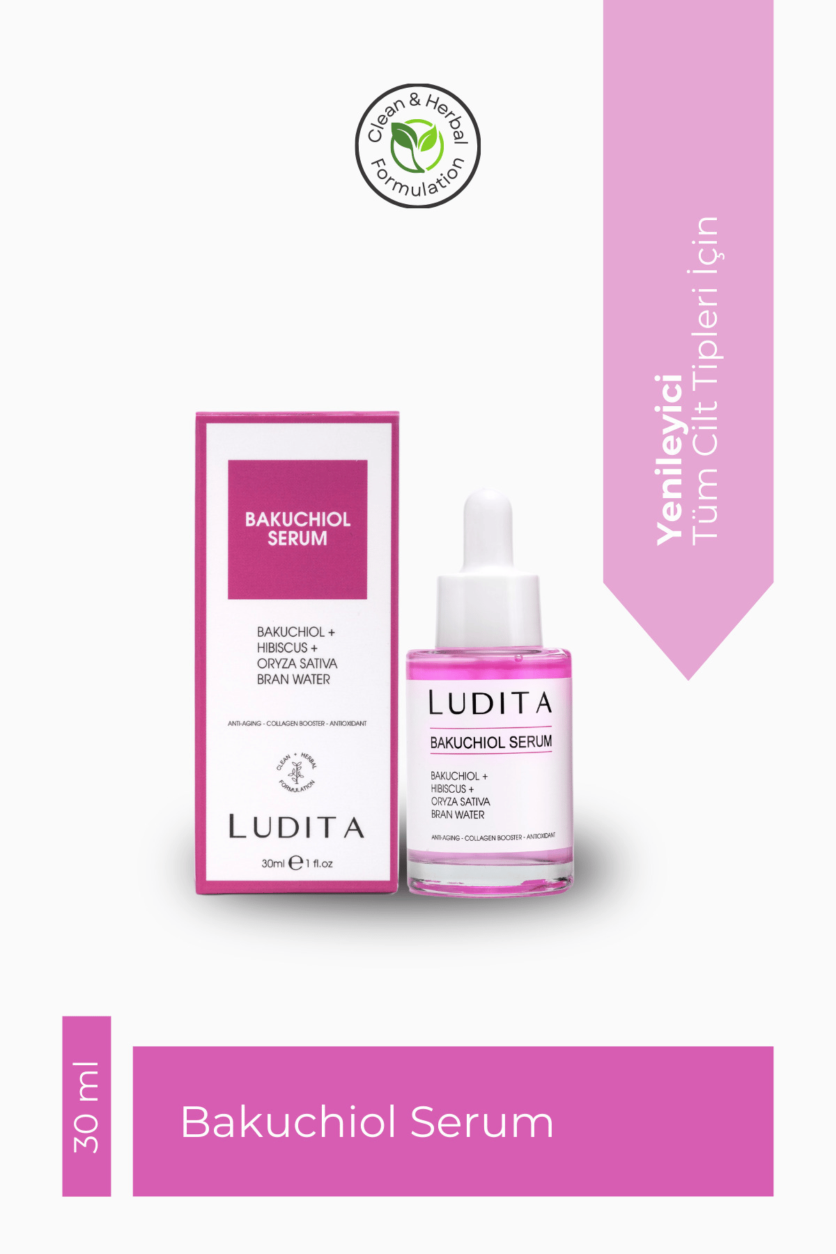Yaşlanma Karşıtı Bakuchiol + Hibiscus Serum ( Retinol Alternatifi )