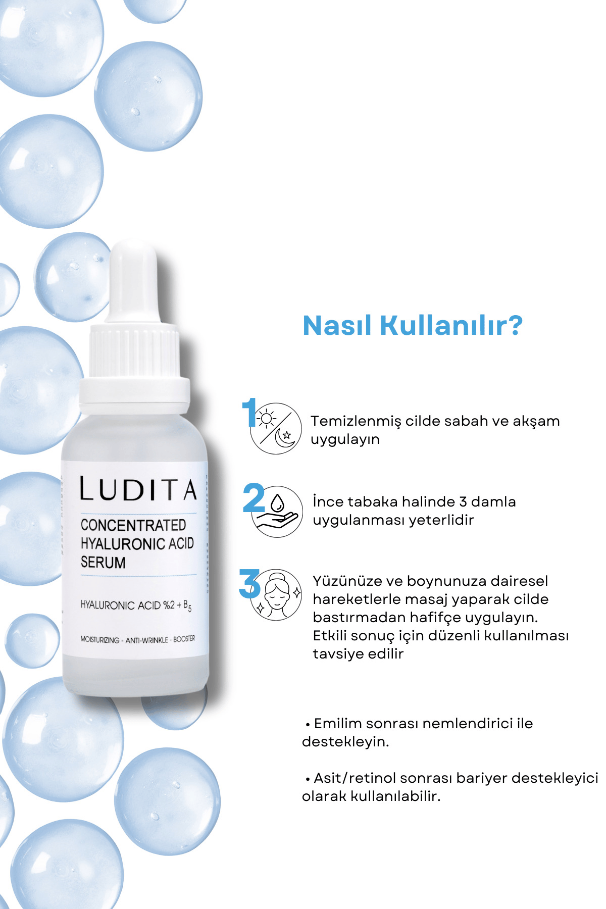 Yoğun Nemlendirici Ve Onarıcı Serum ( Hyaluronic Acid + B5 )