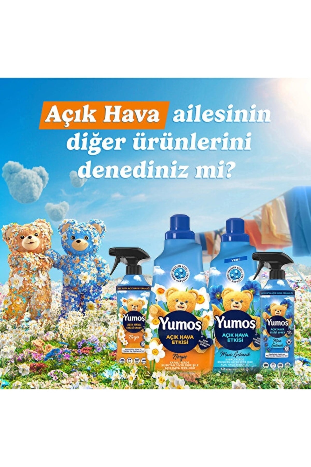 Yumoş Açık Hava Etkisi Konsantre Çamaşır Yumuşatıcısı  1440 Ml x3
