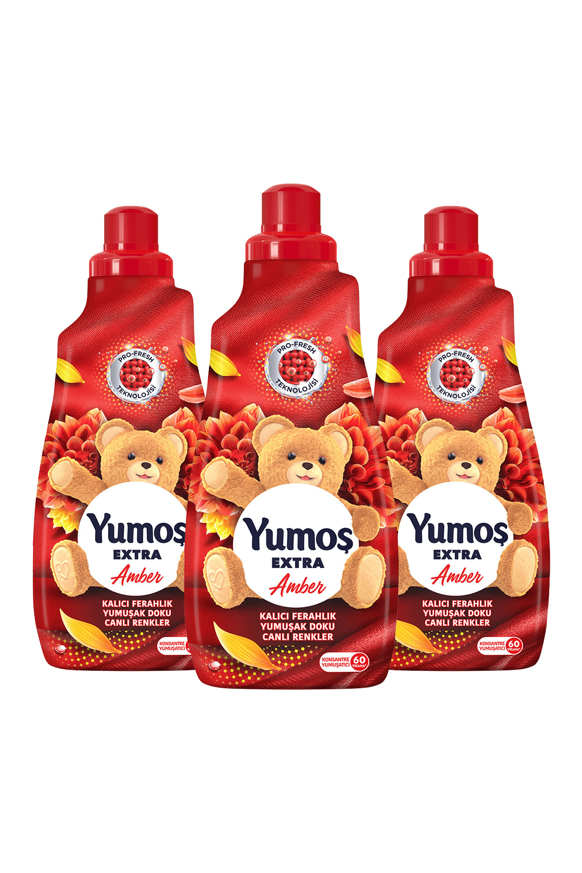 Yumoş Extra Konsantre Çamaşır Yumuşatıcısı Amber 1440 ml x 3 Adet