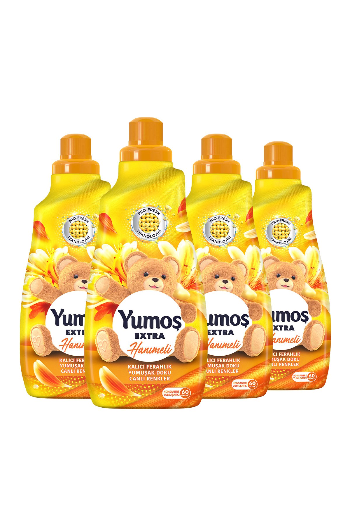 Yumoş Extra Konsantre Çamaşır Yumuşatıcısı Hanımeli 1440 ml 60 Yıkama x 4 Adet