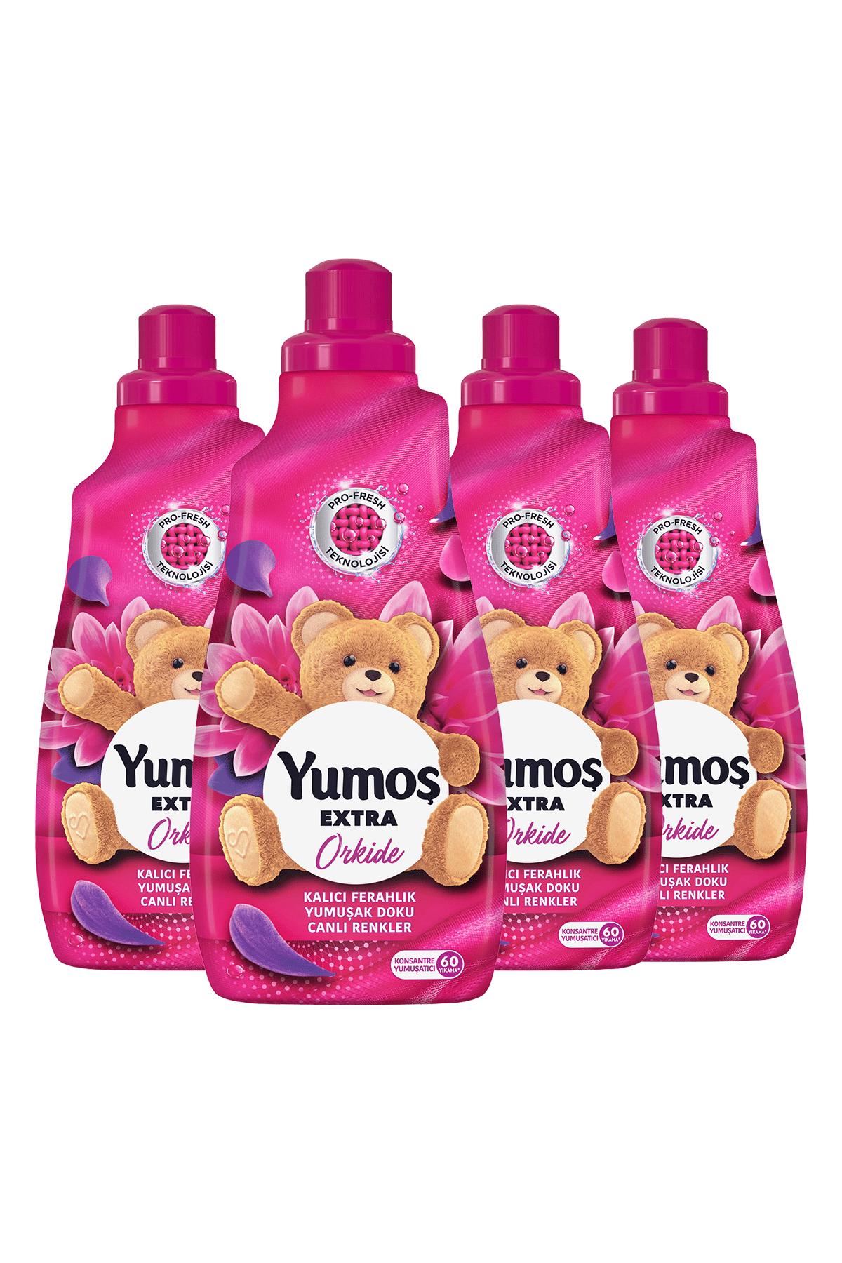 Yumoş Extra Konsantre Çamaşır Yumuşatıcısı Orkide 1440 ml 60 Yıkama x 4 Adet