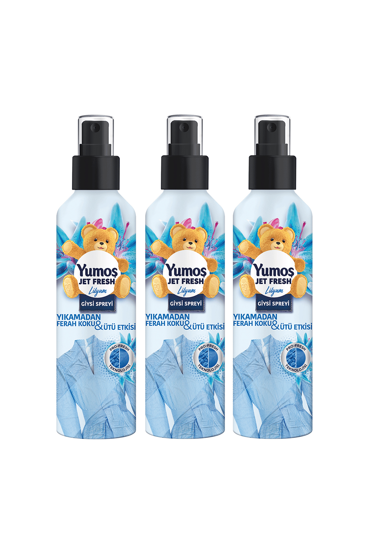 Yumoş Jet Fresh Giysi Spreyi Lilyum 200 ml x3 Adet